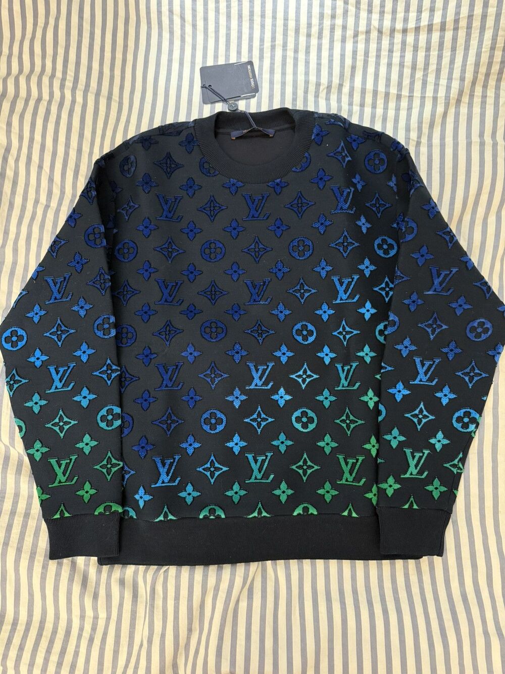 Louis Vuitton Gradient Monogram Flocked Crewneck Sweatshirt